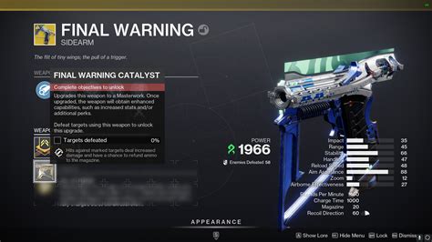 Destiny 2 Final Warning + Catalyst: How to get them